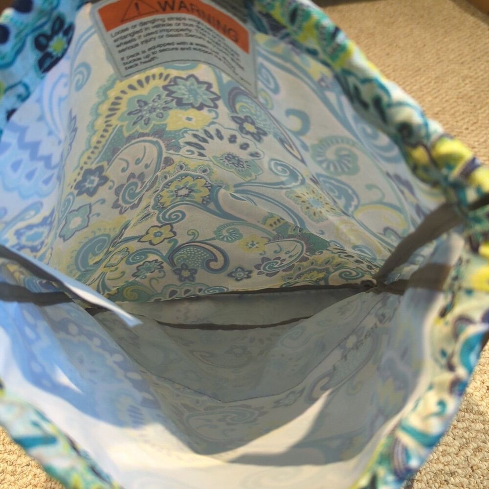 Ll Bean Drawstring Cinch Bag Backpack Paisley Flo… - image 5